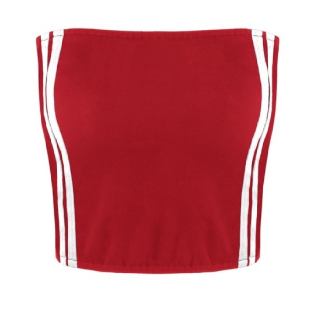 ⭐️ Zaful Red Stripe Cropped Tube Top - Picture 4 of 6